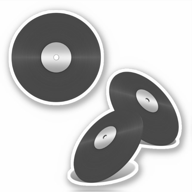 Vinyl-Look LP-Platten Aufkleber (Vorderseite)