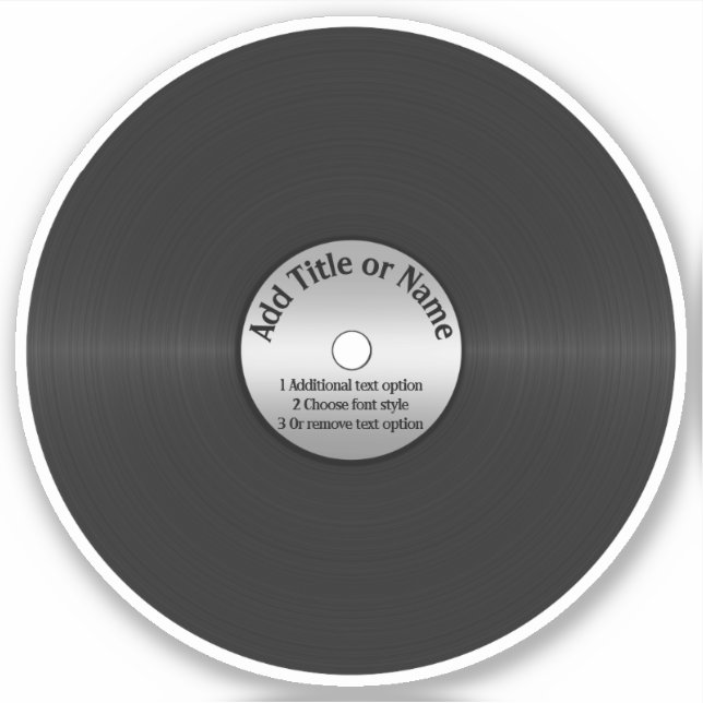 Vinyl-Look LP Record Aufkleber (Vorderseite)