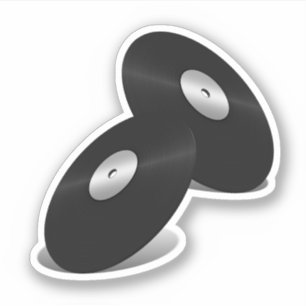 Vinyl-Look-LP-Schallplatten Aufkleber