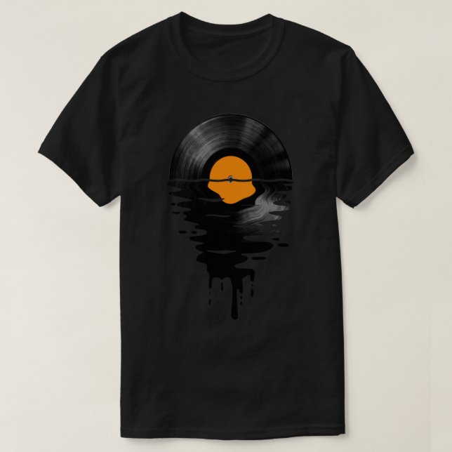 Vinyl LP Music Record Sunset Orange T-Shirt (Design vorne)