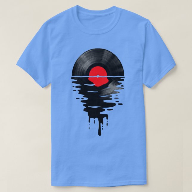 Vinyl LP Music Record Sunset Red Button T-Shirt (Design vorne)