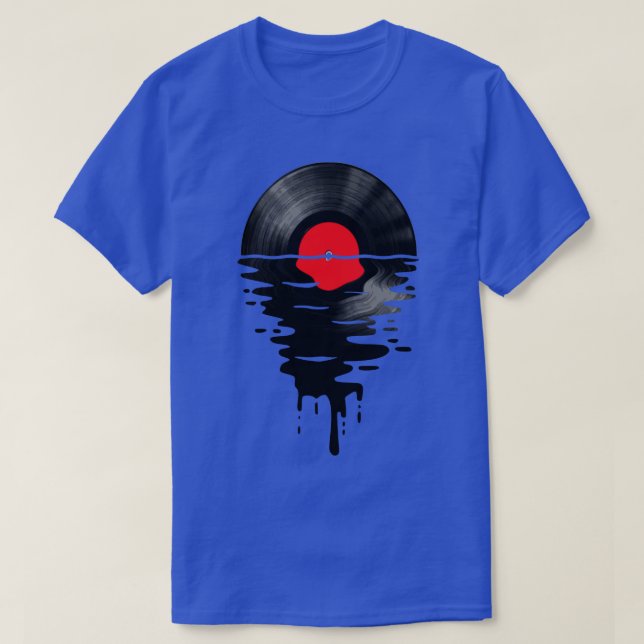 Vinyl LP Music Record Sunset Red Pillow T-Shirt (Design vorne)