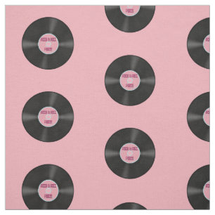 Vinyl LP Record auf rosa Muster Stoff