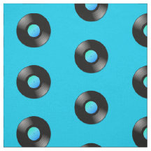 Vinyl LP Record über blaues Muster