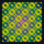 Vinyl music Platten Pop Art Square Poster<br><div class="desc">Ein echtes Rock-and-Roll-Muster,  ein Druck von blauen und gelben Vinyl-Platten. Für die echten Musikfans. Kontaktieren Sie uns für die Farbgebung oder wenn Sie dieses Design auf einem anderen Zazzle-Geschenk gewollt.</div>
