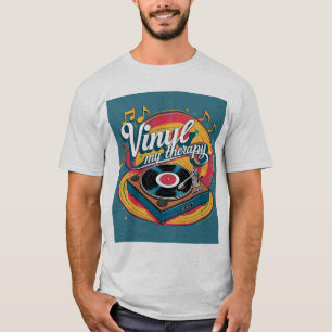 Vinyl My Therapy - Rainbow Vintag Record T-Shirt