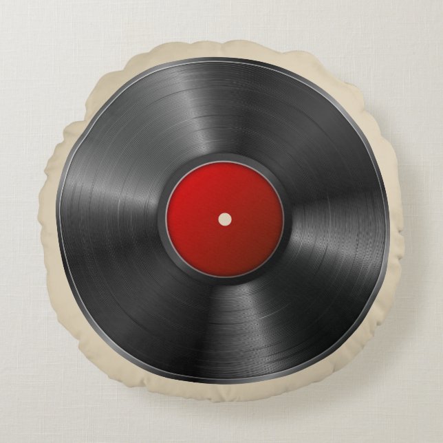 Vinyl Platte Rundes Kissen (Vorderseite)