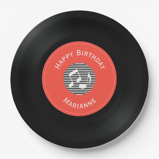 Vinyl Platten Design Paper Teller (Vorderseite)