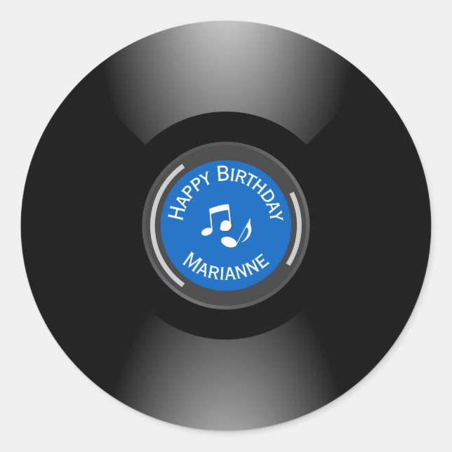 Vinyl Platten Design Round Aufkleber (Vorderseite)