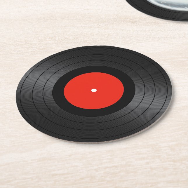 Vinyl Platten Images Round Paper Untersetzer (Angewinkelt)