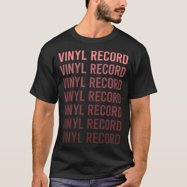 Vinyl-Platten mit rotem Text T-Shirt (Vorderseite)