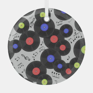 Vinyl-Platten: Muster der Musiknote Ornament Aus Glas