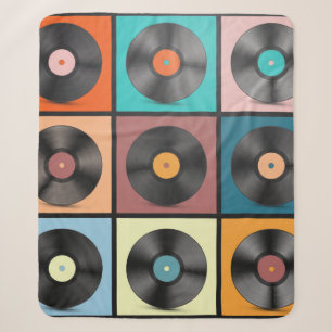 Vinyl-Platten. Retro LP Disks Set Vintag Illustra Sherpadecke