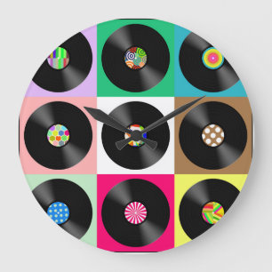 VINYL PLATTEN RETRO-Wall-Uhr Große Wanduhr