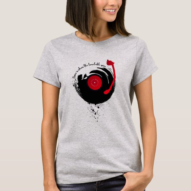 Vinyl Platten Zuhause ist, wo sich die Turntable d T-Shirt (Vorderseite)