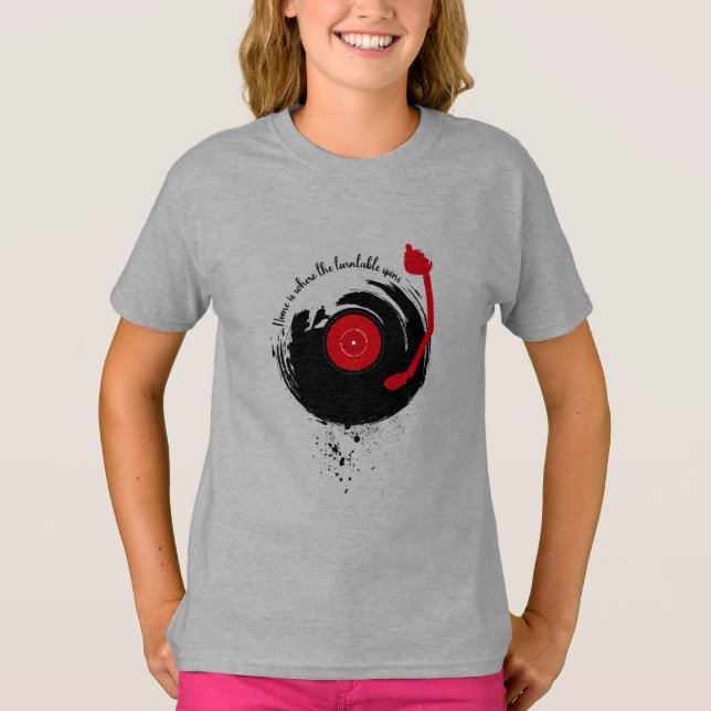Vinyl Platten Zuhause ist, wo sich die Turntable d T-Shirt (Vorderseite)
