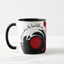 Vinyl Platten Zuhause ist, wo sich die Turntable d Tasse