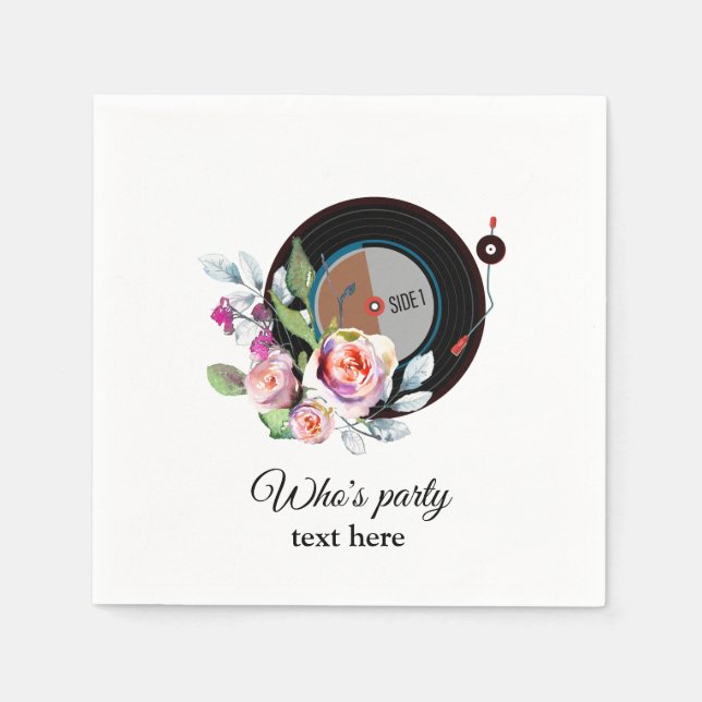 Vinyl-Plattenspieler-Servietten Serviette (Vorderseite)