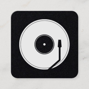 Vinyl Play Cover dunkel Quadratische Visitenkarte