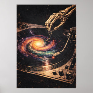 Vinyl Reaper, Retro-Grungy Musik Kunst, Abstrakt Poster