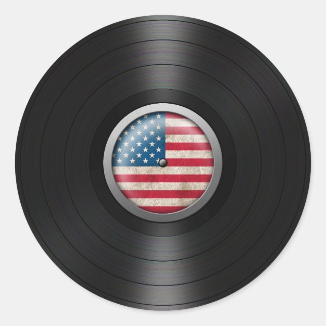 Vinyl Record Album Graphic Runder Aufkleber (Vorderseite)