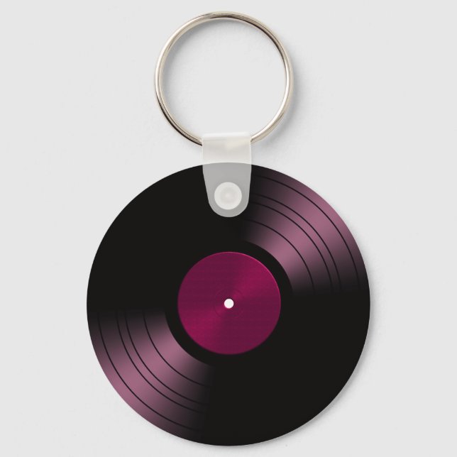 Vinyl Record Album in Rosa Schlüsselanhänger (Vorderseite)