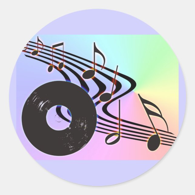 Vinyl Record and Notes Sticker (Vorderseite)