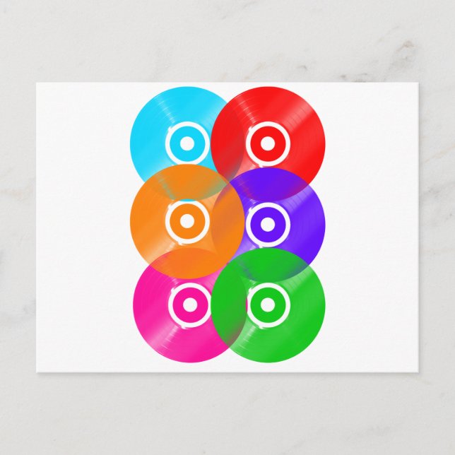 Vinyl Record Colors Postkarte (Vorderseite)