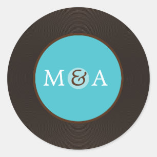 Vinyl Record Custom Wedding Runder Aufkleber