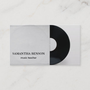 Vinyl Record Elegant Musician Vintag Visitenkarte