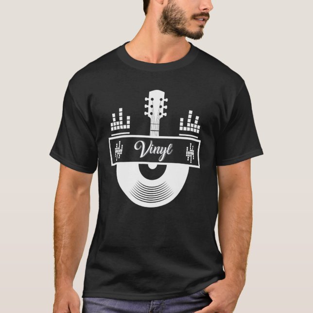 Vinyl Record Guitar Music T-Shirt (Vorderseite)