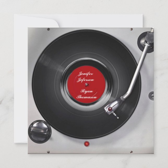 Vinyl Record Hochzeit Einladung (Vorderseite)