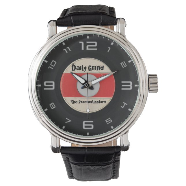 Vinyl Record mit Zahlen Watch Armbanduhr (Vorderseite)