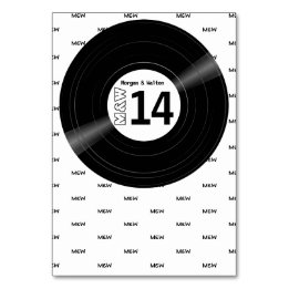Vinyl Record Monogram Muster White Tischnummer