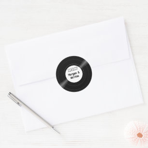 Vinyl Record Monogram White Label Runder Aufkleber