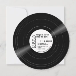 Vinyl Record Monogram - White Label Save The Date