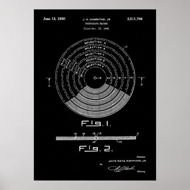 Vinyl Record Patent Poster (Vorne)