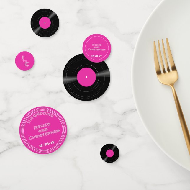Vinyl Record Personalisiert Confetti Groovy Lila Konfetti (Gruppe)