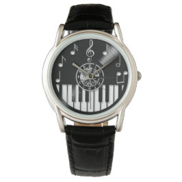 Vinyl record piano and music elements armbanduhr