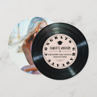 Vinyl Record Pink Faire-part de graduation