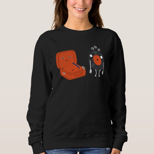 Vinyl Record Player Retro Music Record Collector   Sweatshirt (Vorderseite)