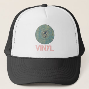 Vinyl Record Retro Disco Vintages Musikdesign Truckerkappe