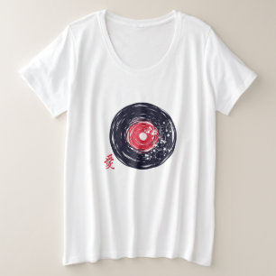 Vinyl Record Retro Grunge Avec Les Blossoms Sakura