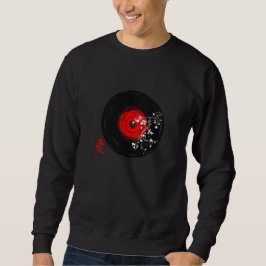Vinyl Record Retro Grunge mit Sakura Blüten Sweatshirt