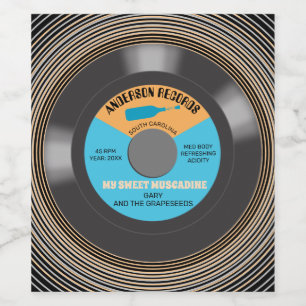 Vinyl record Single personalisiert hausgemacht Weinetikett