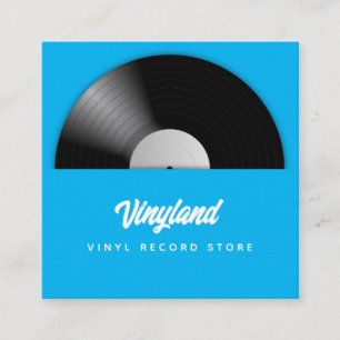 Vinyl Record Store Quadratische Visitenkarte