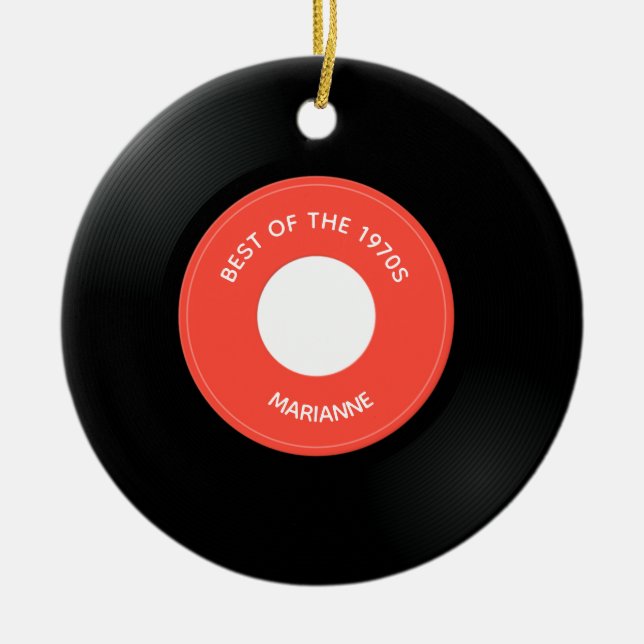 Vinyl Record unique "45" Design ornement céramique (Devant)