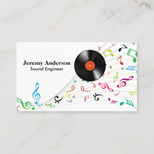 Vinyl Recors   Musiknoten Visitenkarte