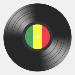 Vinyl reggae runder aufkleber