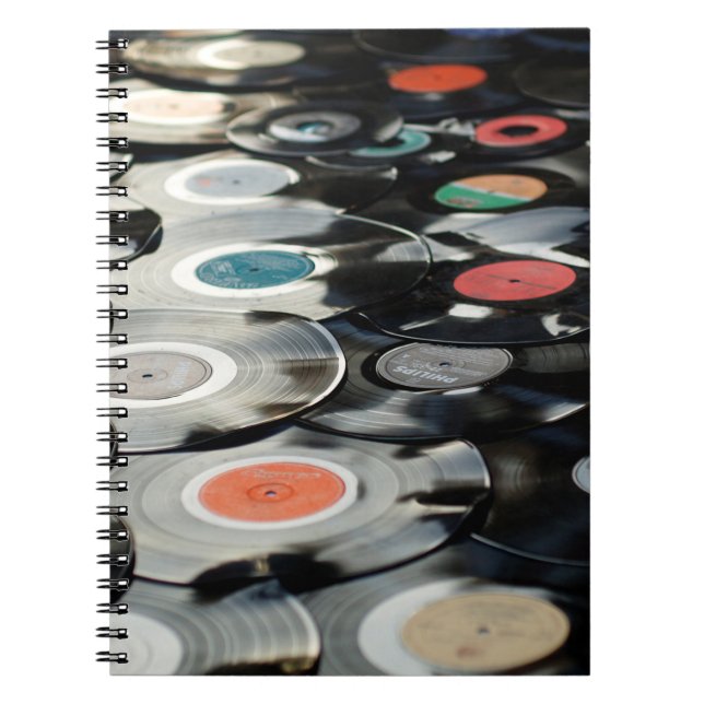 Vinyl Retro Kunststoff alt schwarz Notizblock (Vorderseite)